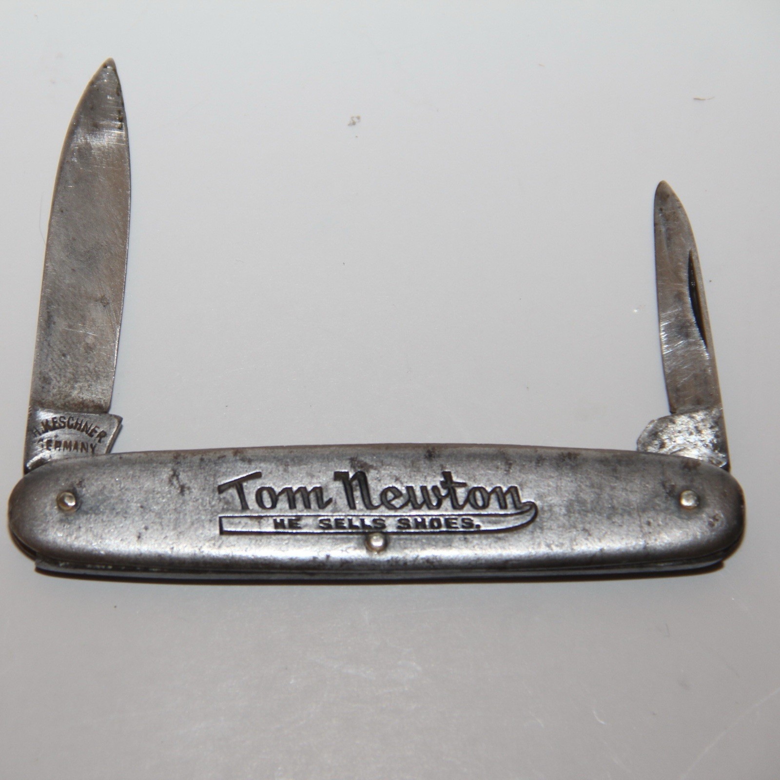 Vintage H. Keschner Germany Advertising “Tom Newton Sells Shoes”  Pocket Knife
