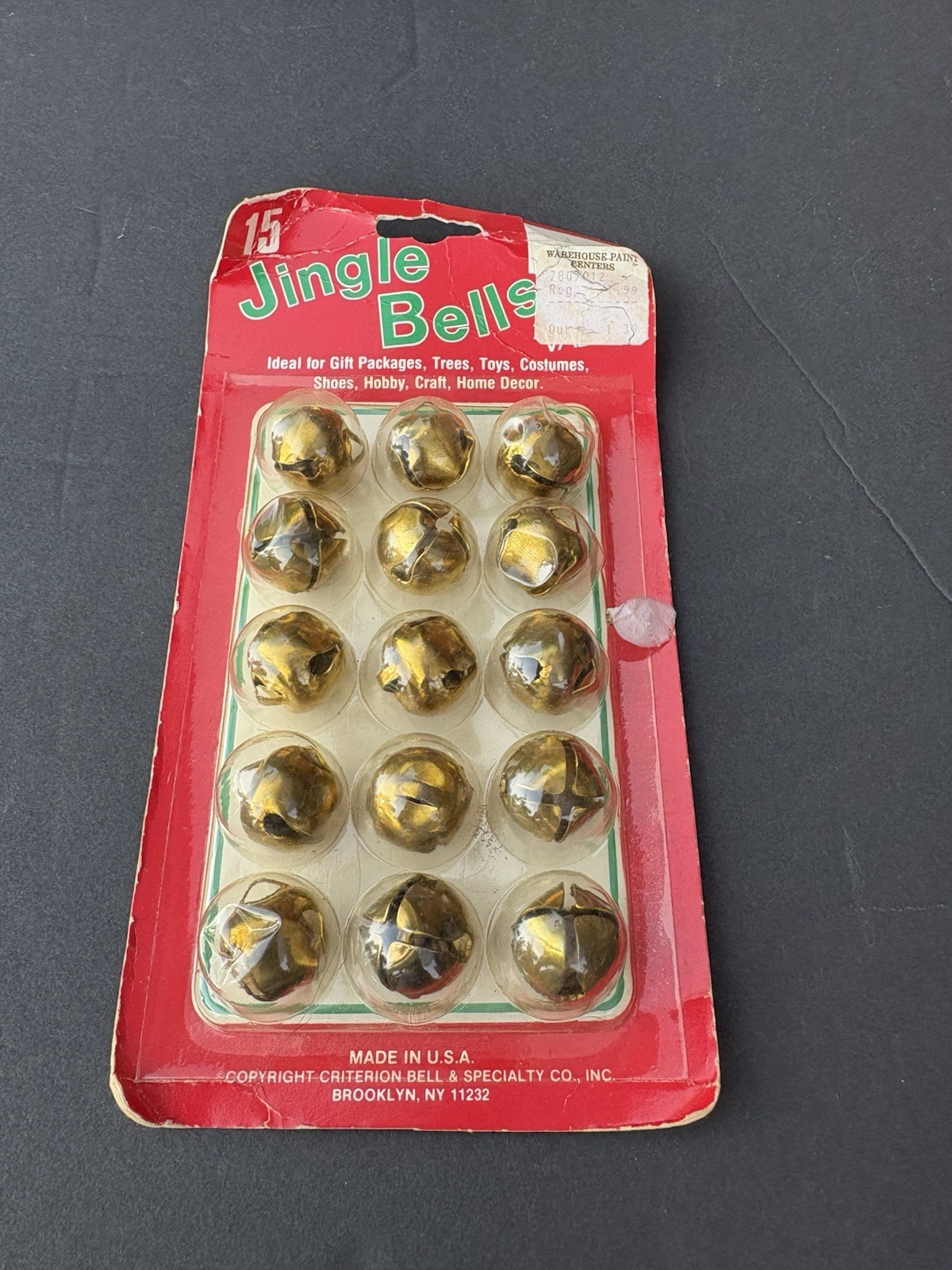 Vintage Criterion Bells. (15) Sealed In Package