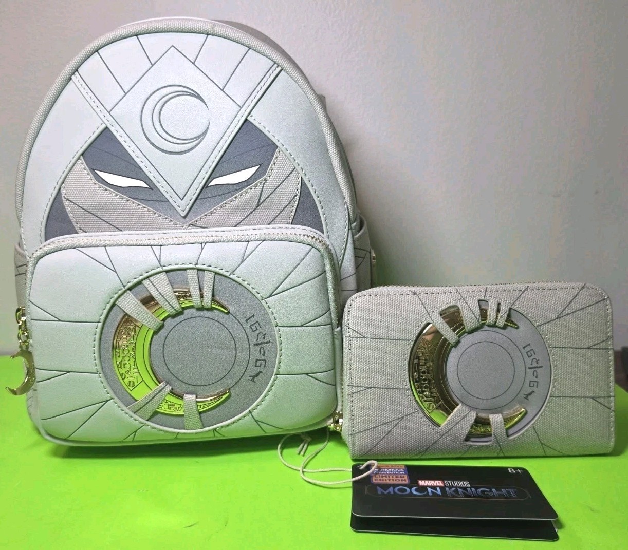 Loungefly Moon Knight GITD Backpack & Wallet 2023 Wondercon Exclusive NEW w/Tags