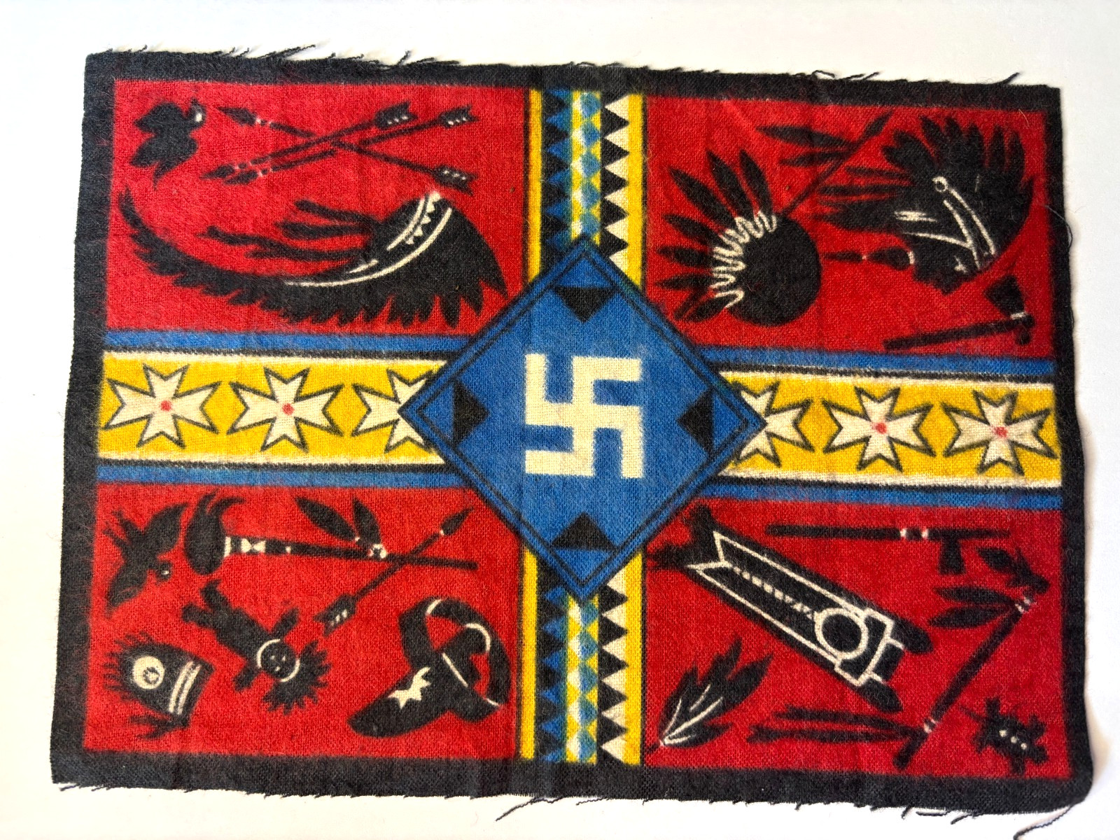 Antique Tobacco Premium Navajo Felt Blanket Native American 1910s Size 8 1/4 X6