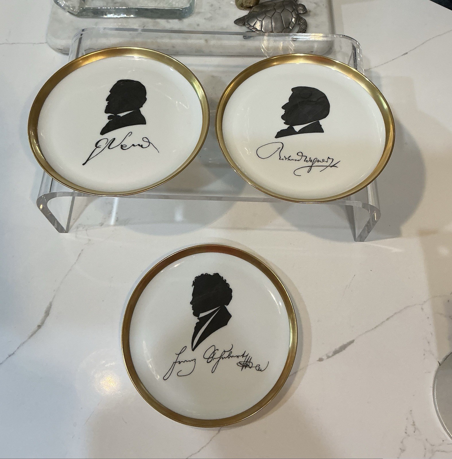 SET-3 - VTG 1st Issue 1971 Furstenberg Composers Silhouette Collector Plates
