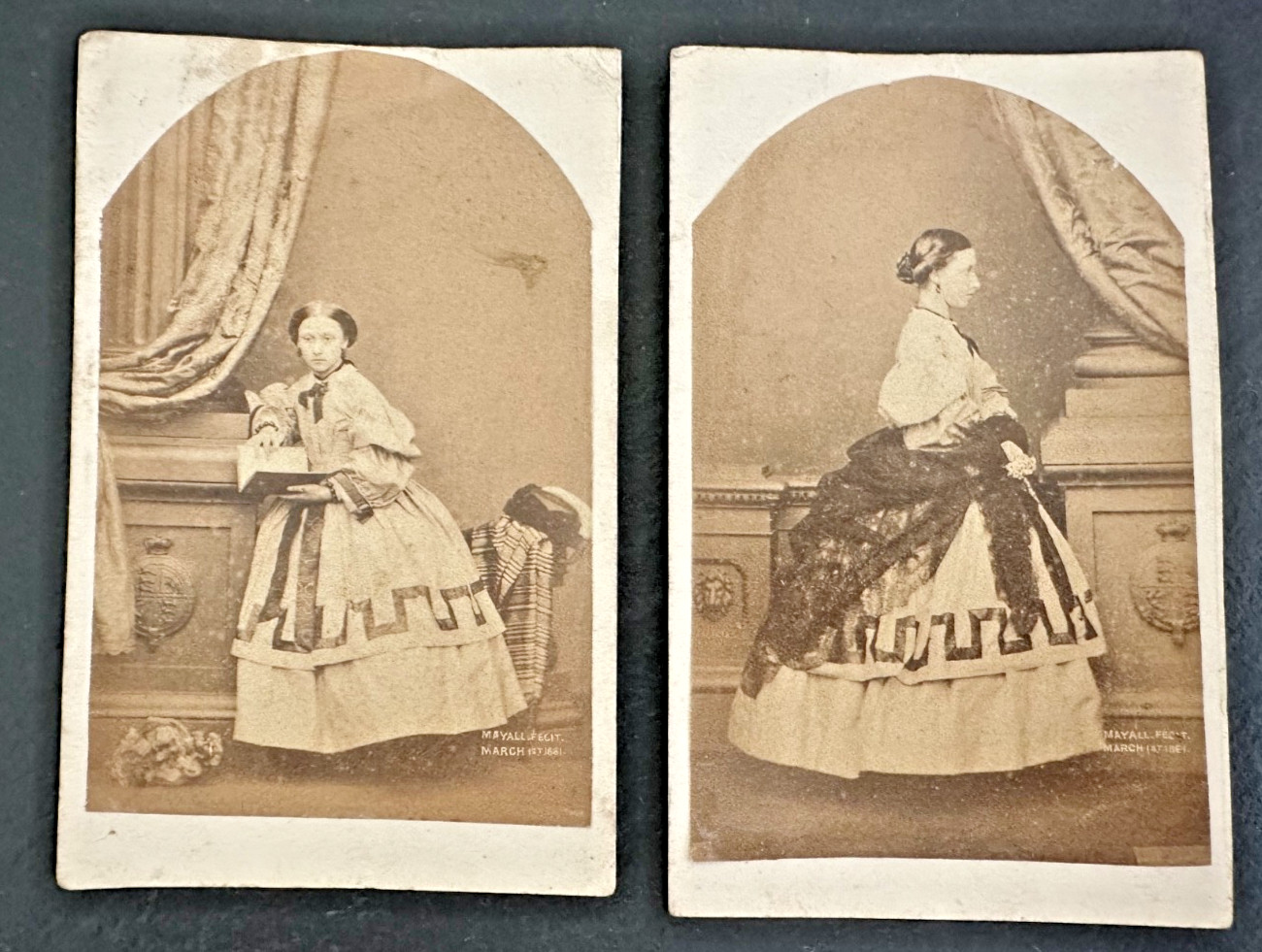 TWO 1861 CDVs PRINCESS HELENA AUGUSTA VICTORIA OF THE UK BY MAYALL USP63