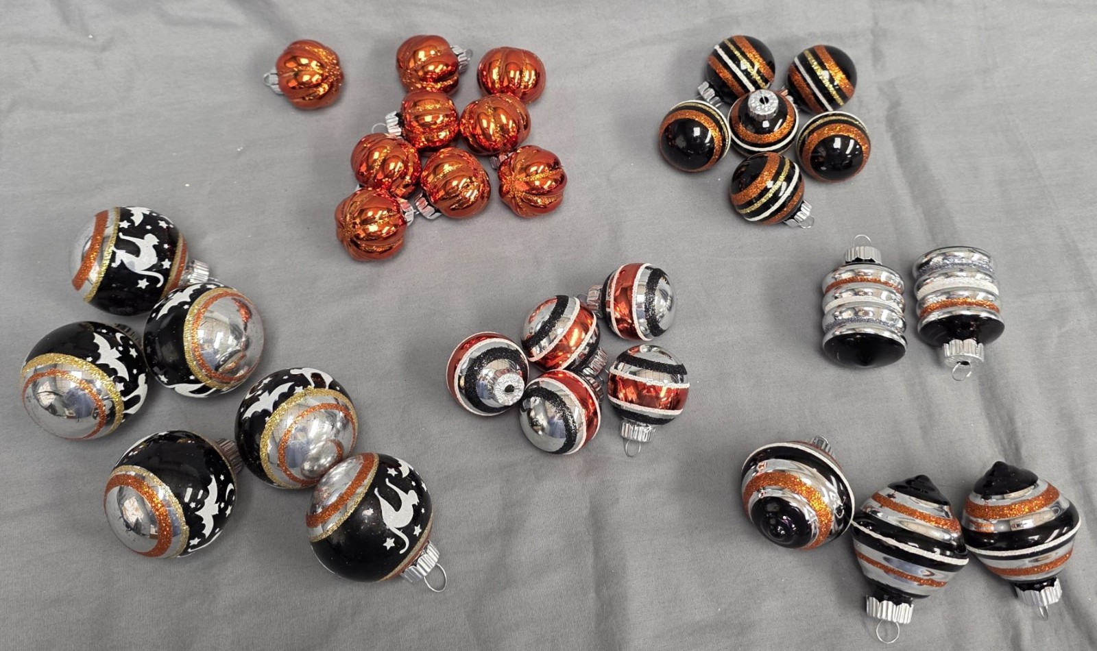 Christopher Radko Shiny Brite Halloween 31 Ornaments Mixed Glitter Varied Sizes