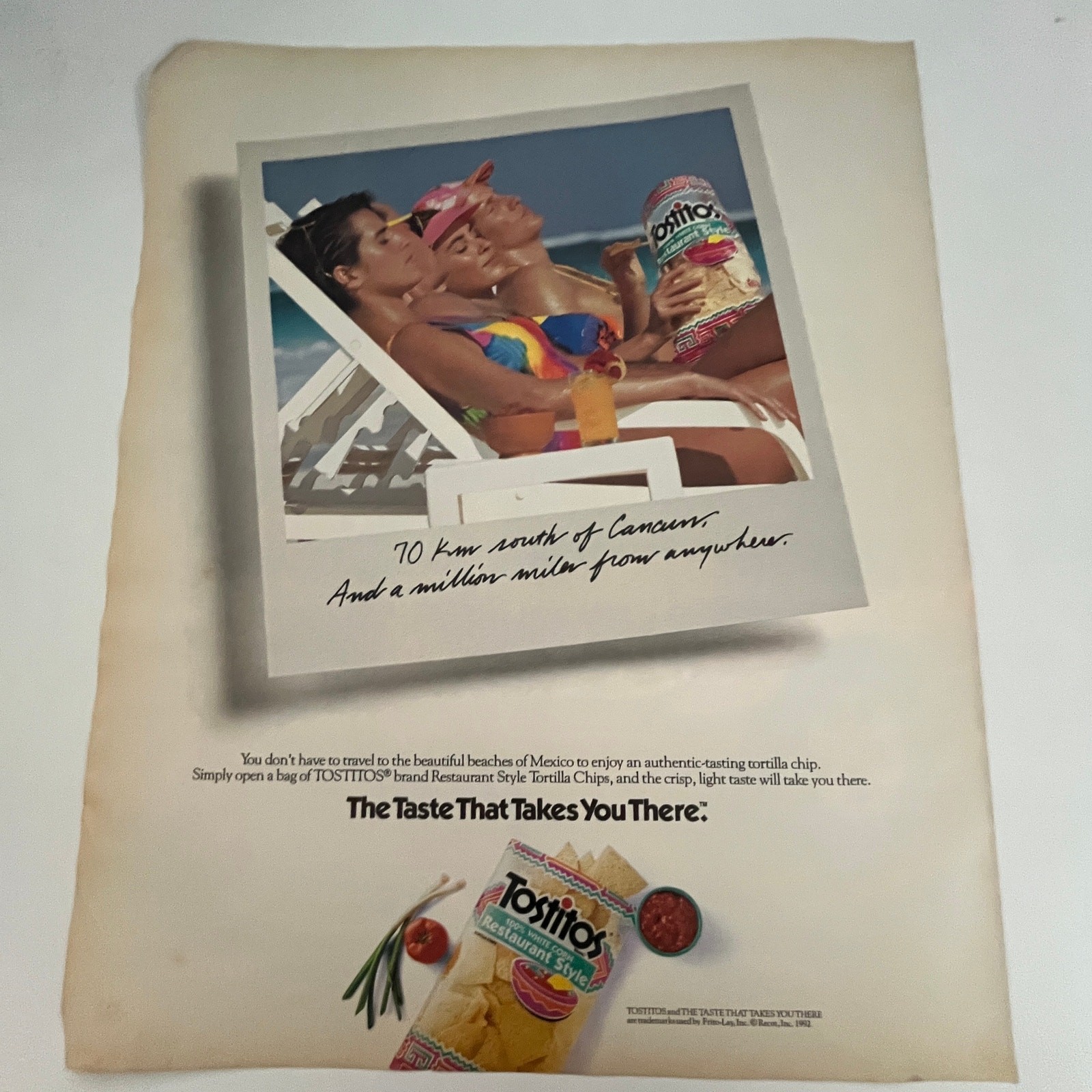 Tostitos Brand Restaurant Style Tortilla Chips 1992 Ad SV28-2
