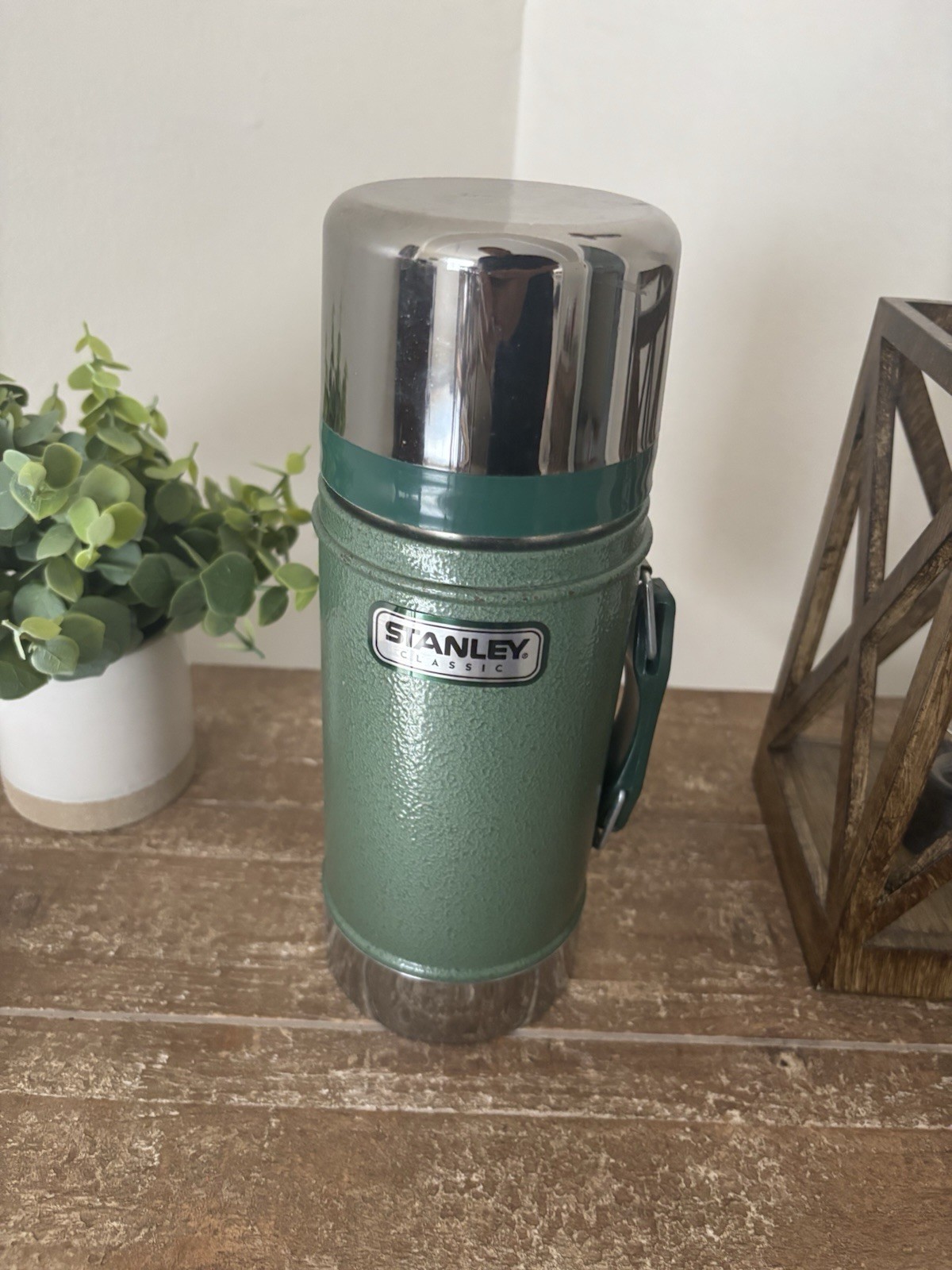 Vintage Green Aladdin Stanley Thermos Made In USA 24oz Wide Mouth