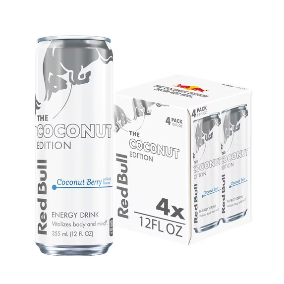 Red Bull Summer Edition Coconut Berry Flavor Energy Drink 12 Fl Oz Can, 4 ,24 x