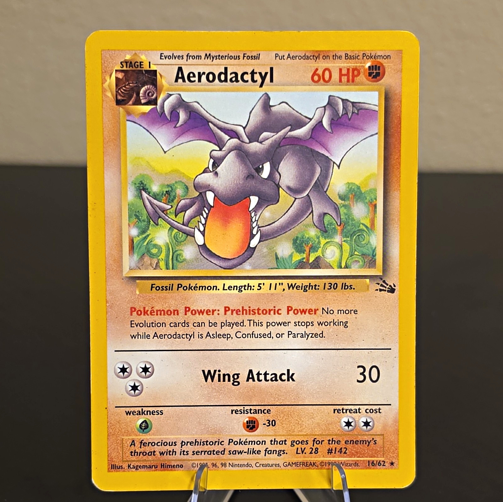 Pokémon Fossil Aerodactyl #16/62 1999 Wizards English Card