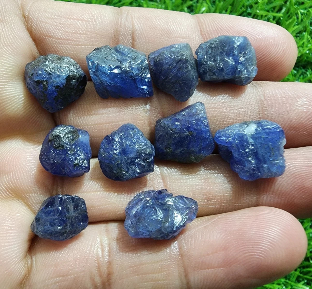 Amazing Blue Tanzanite Raw 10 Pcs Lot Size 12-17 MM Loose Gemstone For Jewelry