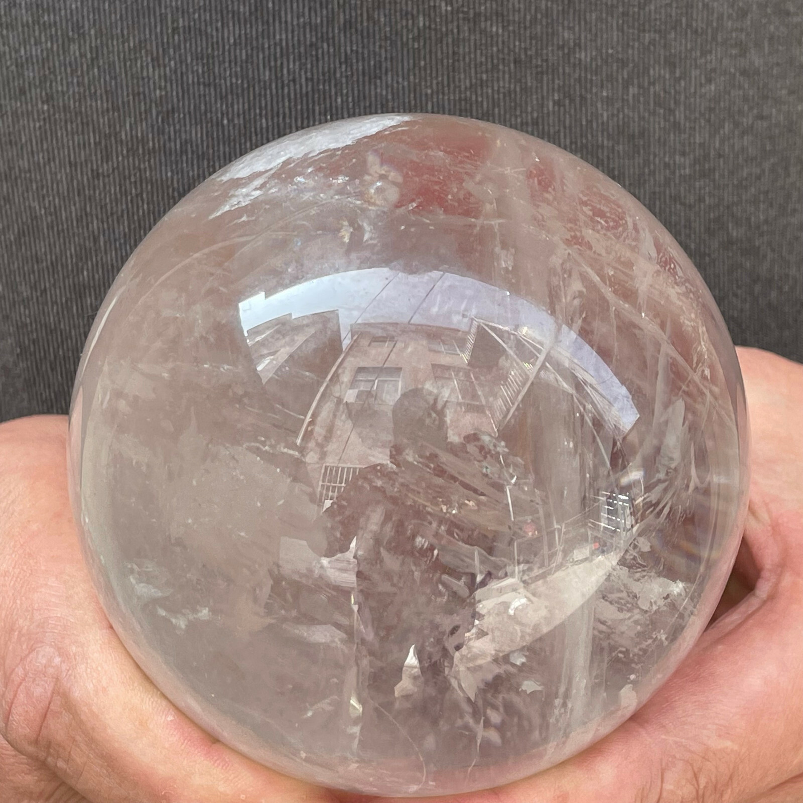 3.06LB TOP Natural smoky Quartz Sphere Crystal Ball Healing -GL