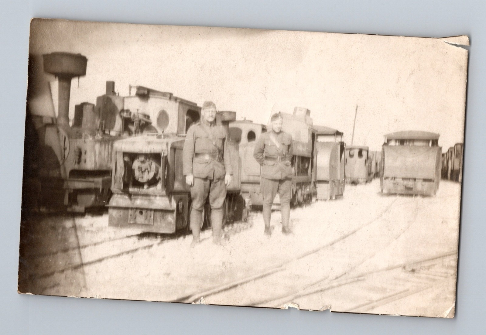 WWI Era Rail Depot Full Stock of Narrow Gauge Military Locomotives Photo