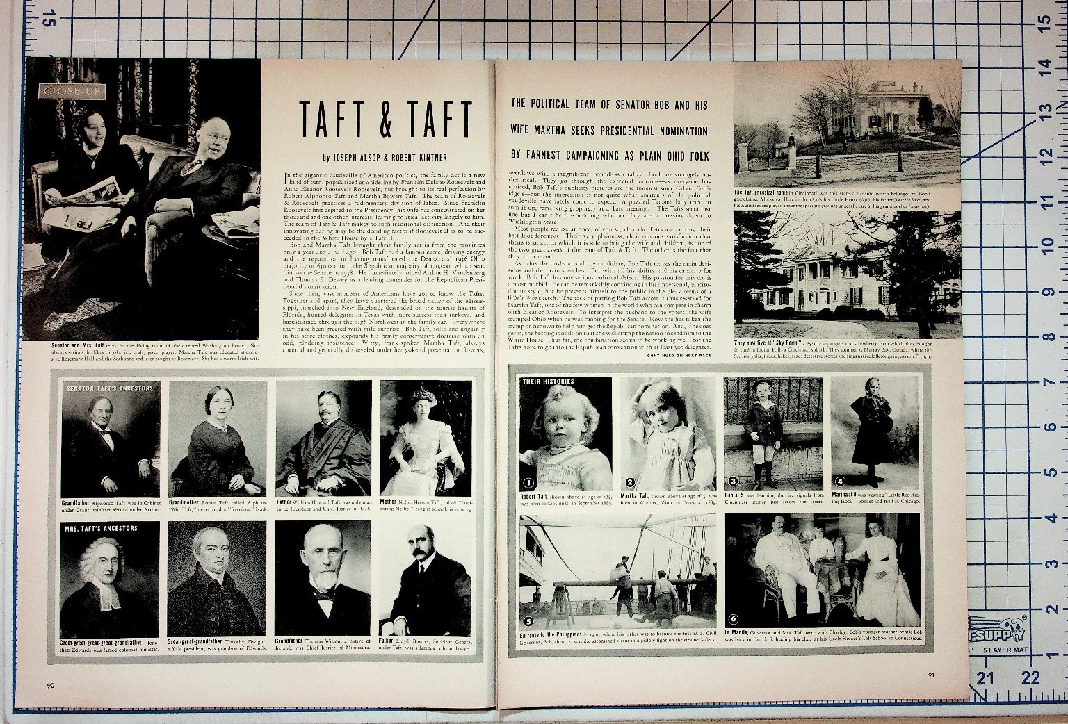 Vintage Taft & Taft Political Article Pages - Martha Taft Presidential Vintage Taft & Taft Political Article Pages - Martha Taft Presidential