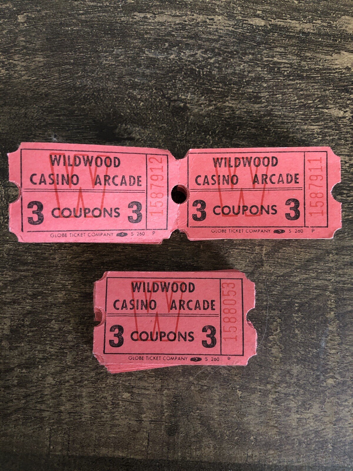 Rare Vintage Wildwood Casino Arcade Coupons