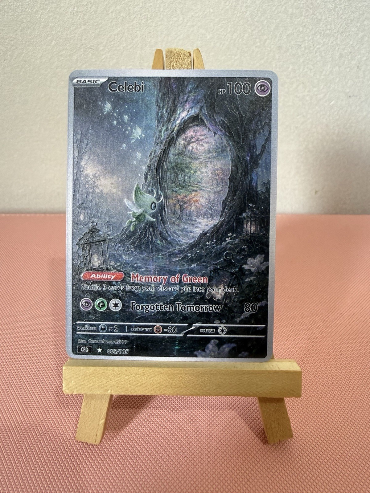 Celebi Creepy Pokemon Card DISPLAY CARD