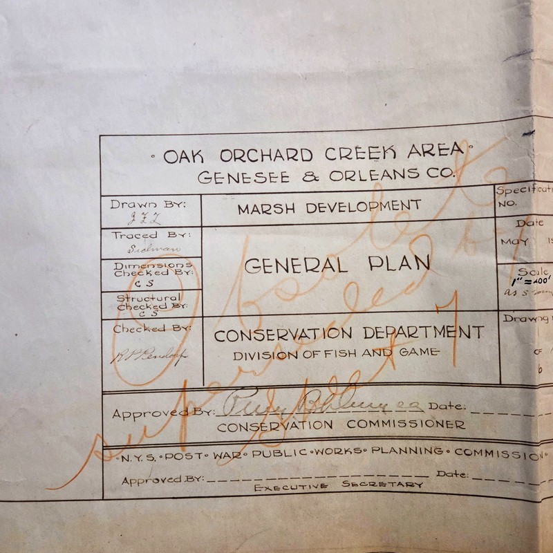 General Plan-Oak Orchard Creek Marsh N.Y.S. Post-War Planning Commission 1941-47