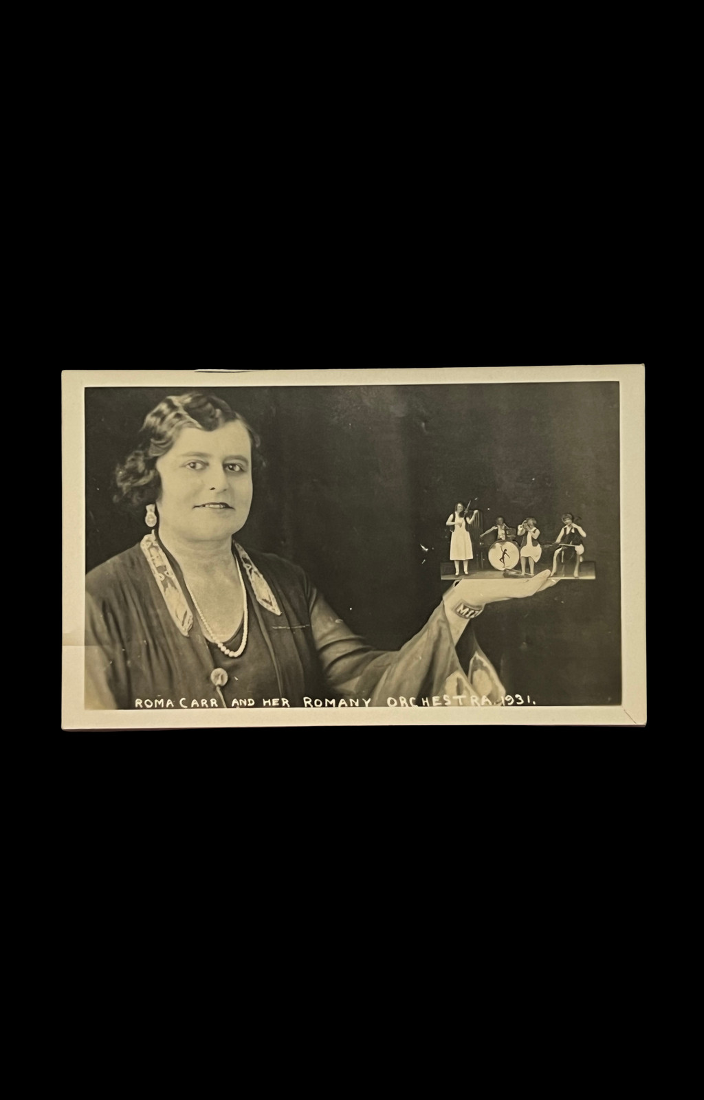 Roma Carr & Her Romany Orchestra, Trick RPPC, c. 1931 Unusual Photomontage Roma Carr & Her Romany Orchestra, Trick RPPC, c. 1931 Unusual Photomontage