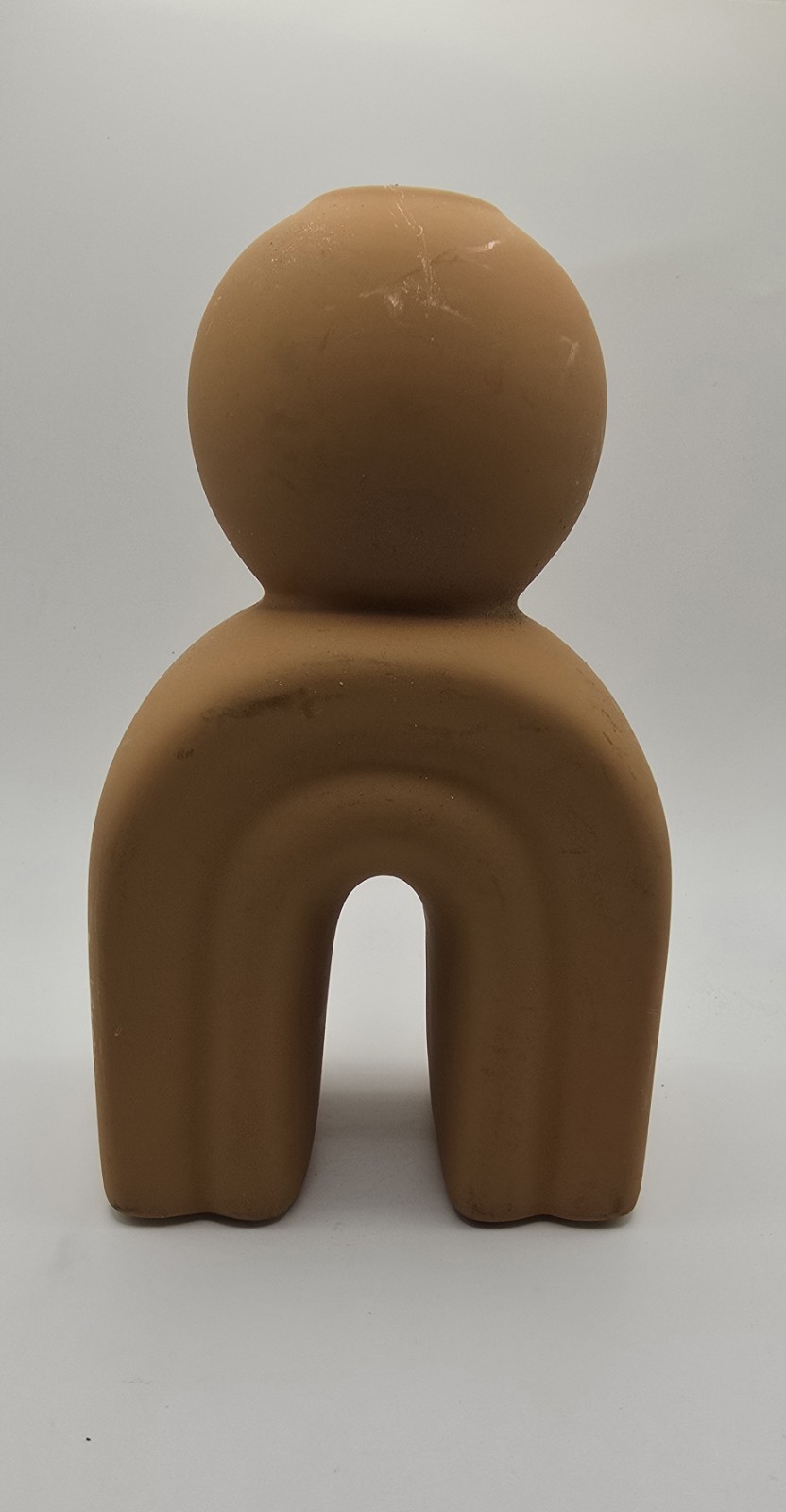 Three Hands Corp Candle Holder Sculpture Ceramic Abstract Modern Sleek Decor 