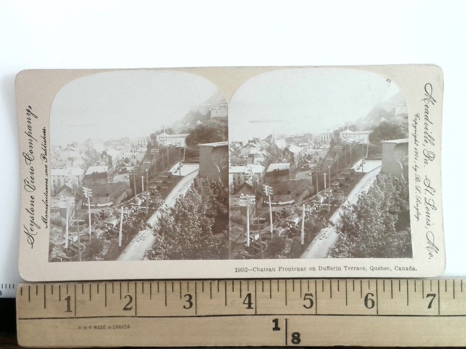 Chateau Frontenac Quebec Stereoview Keystone H. L. Davis 1901 Curved Mount