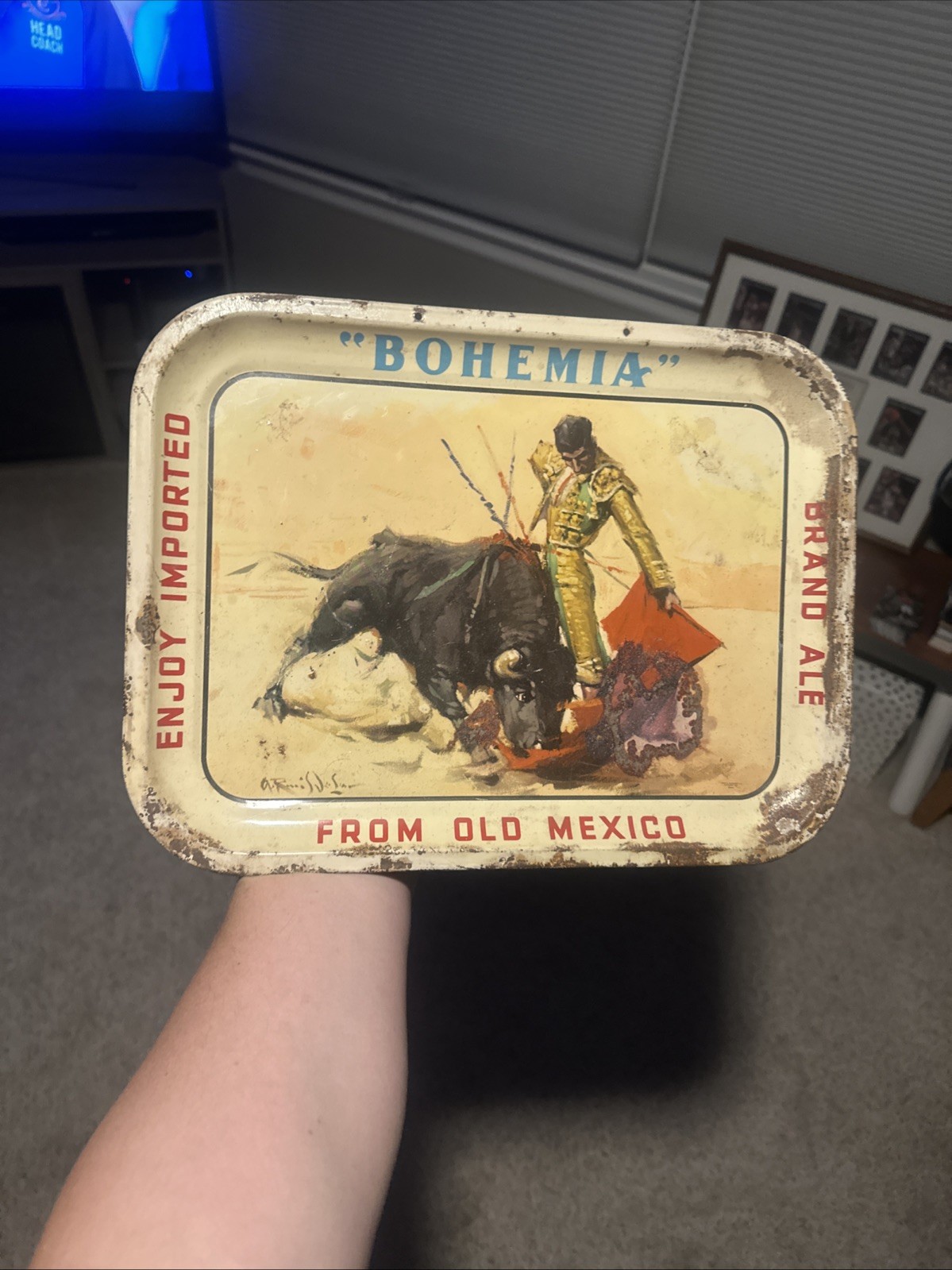🔥🔥🔥Vintage “BOHEMIA” 14”x11” Beer Trey From Old Mexico🔥🔥🔥
