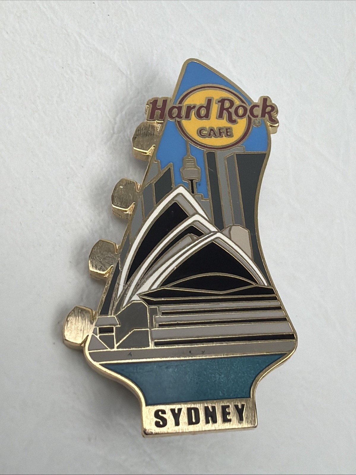Hard Rock Cafe Sydney Crown St Guitar Head Lapel Pin Badge CLOSED Vintage 2006
