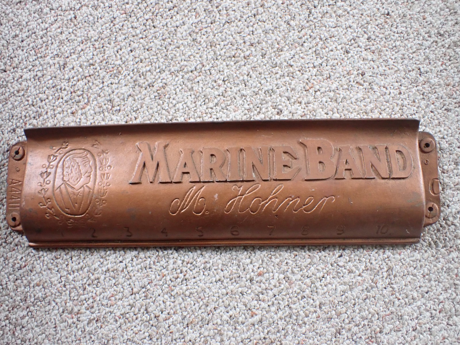 MARINE BAND M. HOHNER HARMONICA DISPLAY SIGN EARLY HARMONICA ADERTISEMENT SIGN