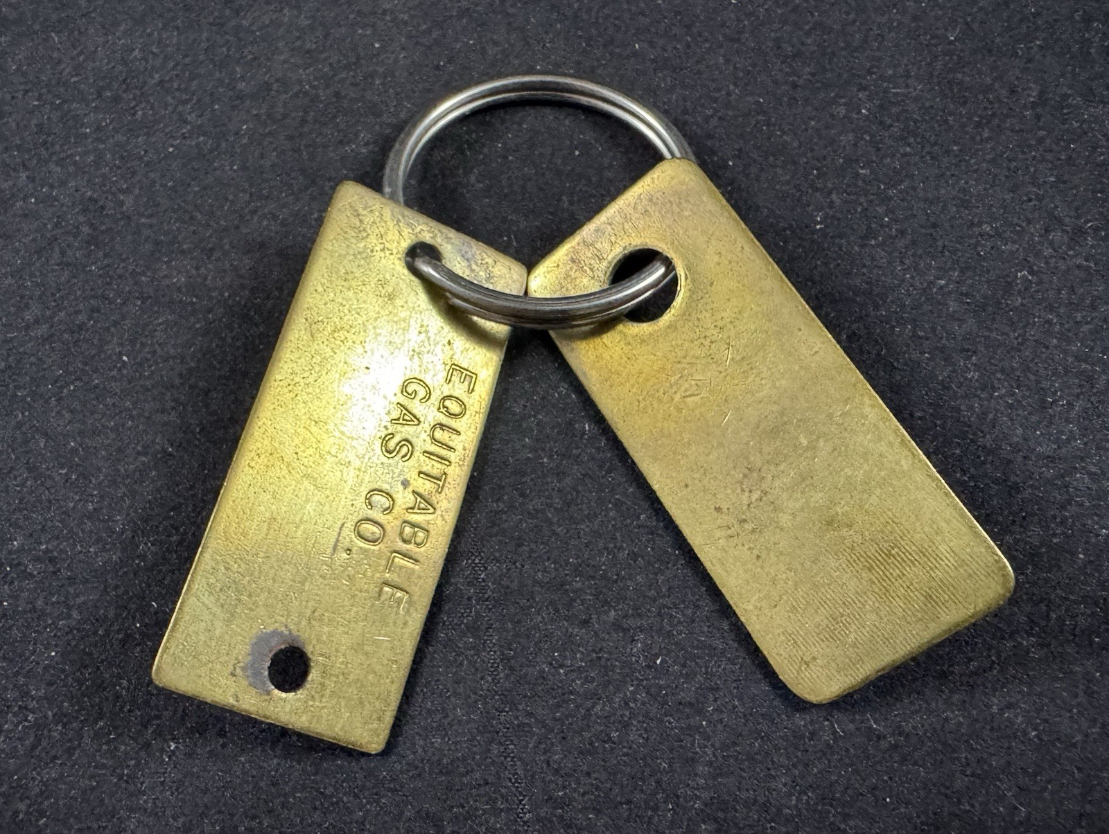 Vintage Equitable Gas Co. Metal Copper Keychain - Made in USA