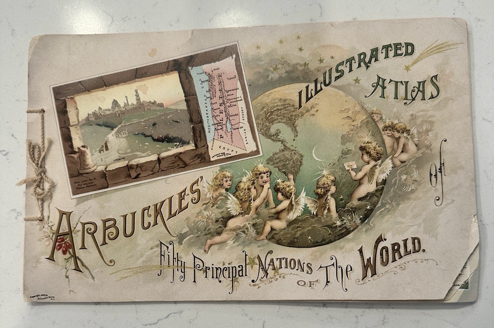 Antique 1889 Arbuckles\' Illustrated Atlas Fifty Principal Nations World Coffee