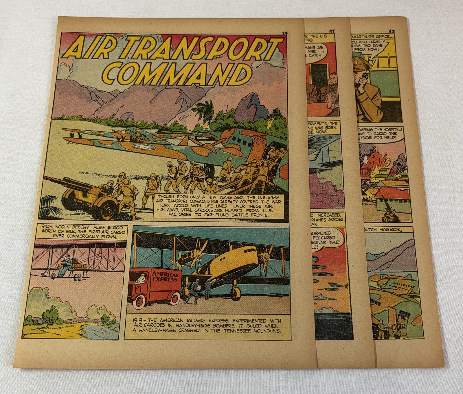 1943 six page cartoon story ~ US ARMY AIR TRANSPORT COMMAND