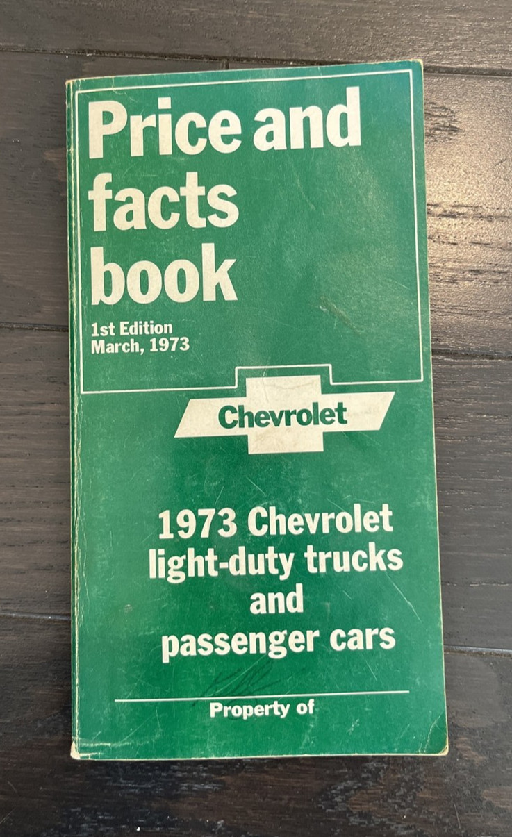 1973 Chevrolet Light Duty Trucks Passenger Cars Price And Facts Book Vintage ...