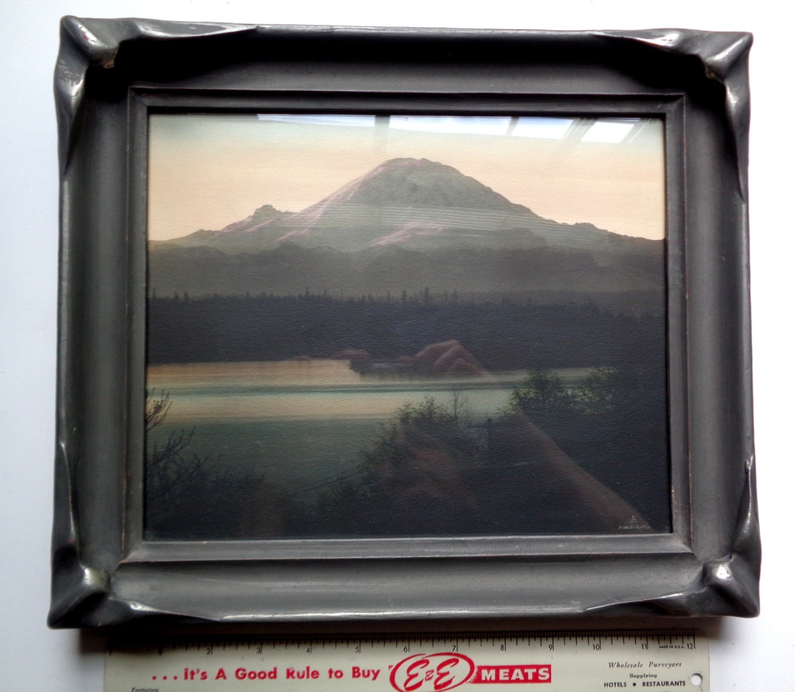 Nice Framed 1911 Asahel Curtis Photograph Antique Original Mount Rainier