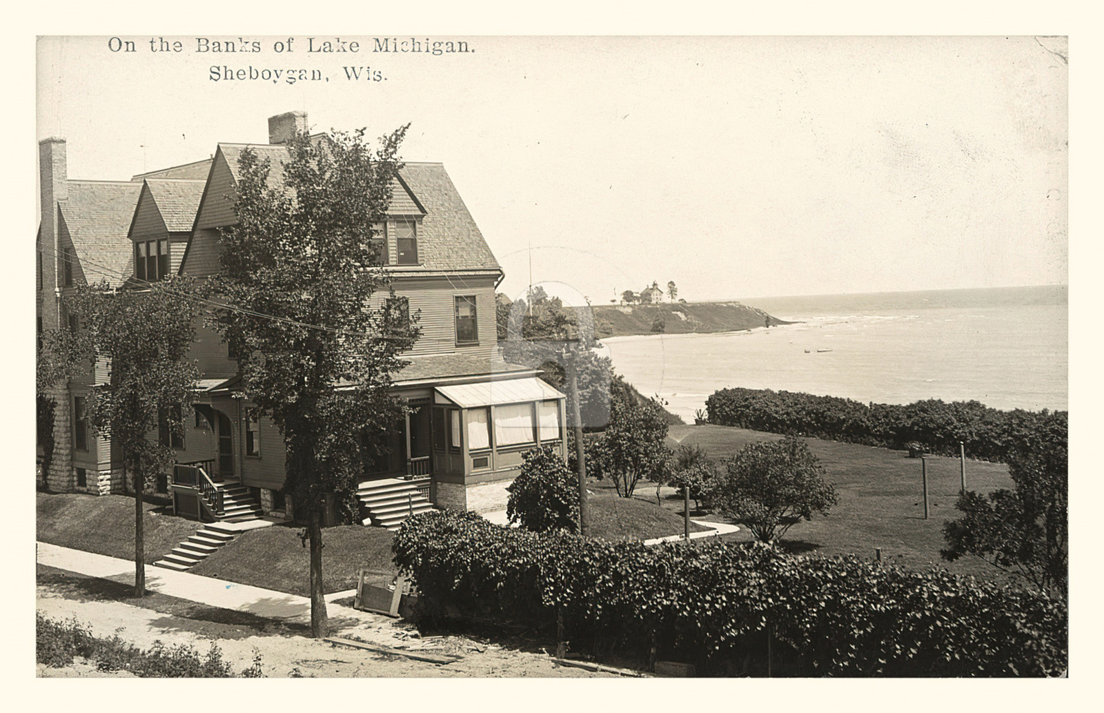 Lake Michigan Sheboygan WI Wisconsin 1911 RPPC Photo Postcard Copy