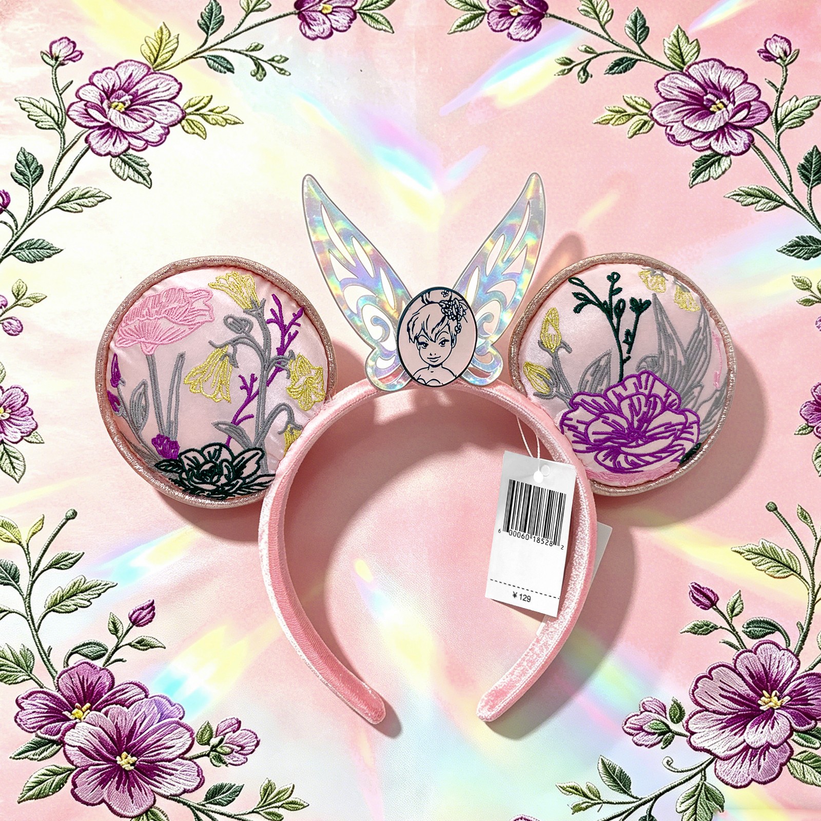 Disney Parks Paris Exclusive Ears Headband Pink Tinkerbell Minnie Ears Resort Disney Parks Paris Exclusive Ears Headband Pink Tinkerbell Minnie Ears Resort