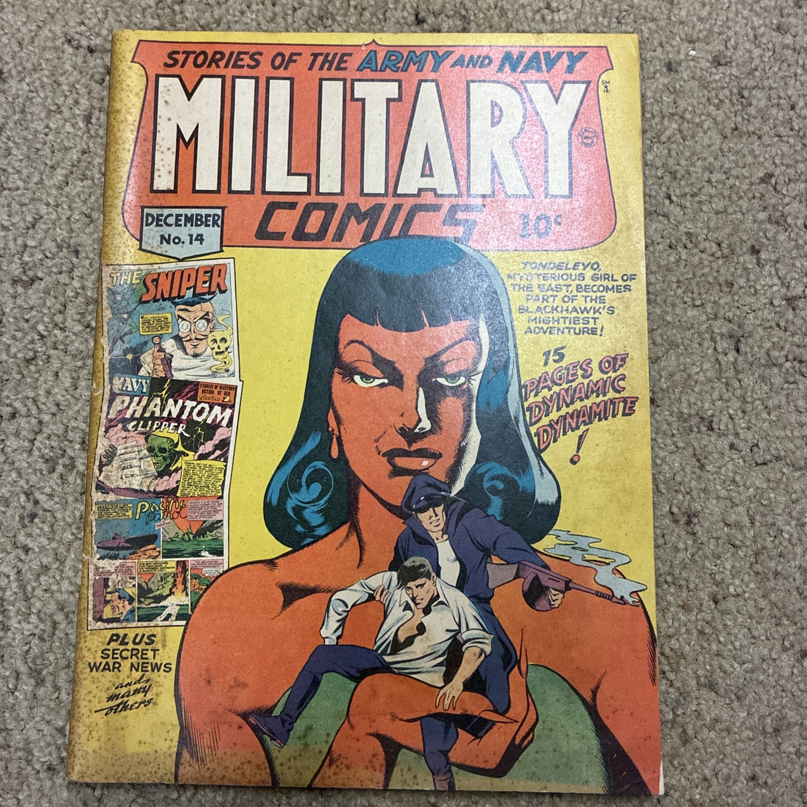 Military Comics #14 World War 2 Comic Devil Panels, Nazis, The Sniper , Rare Military Comics #14 World War 2 Comic Devil Panels, Nazis, The Sniper , Rare