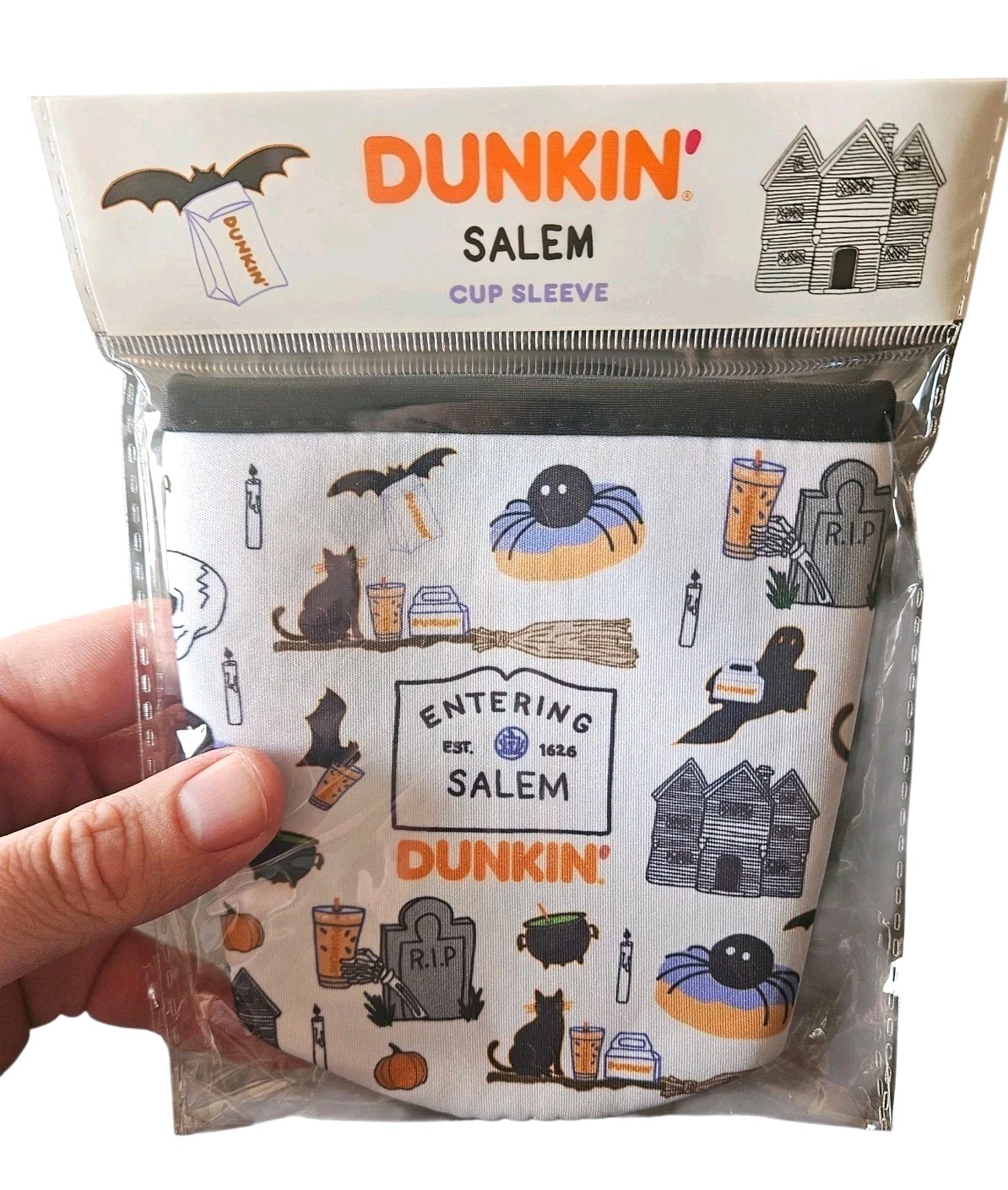 2026 Dunkin' Donuts Entering Salem Runs On Dunkin' Sign Drink Sleeve HTF Rare LE