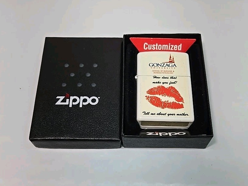 Vintage Zippo Lighter Custom Gonzaga University New In Box USA - BB