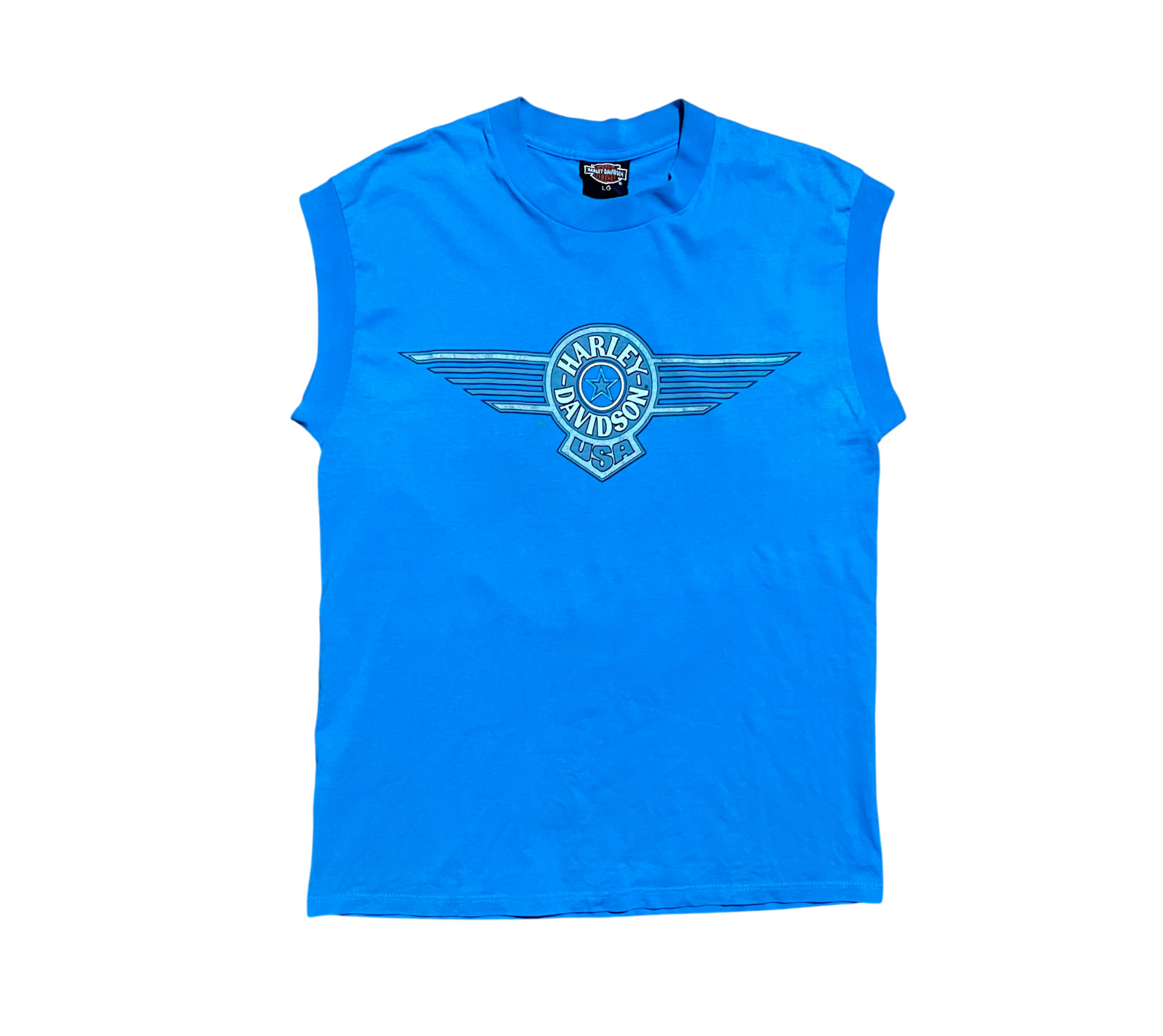 Harley Davidson 1989 Vintage Elyria Ohio R.K Stratman Sleeveless Shirt, Men\'s L