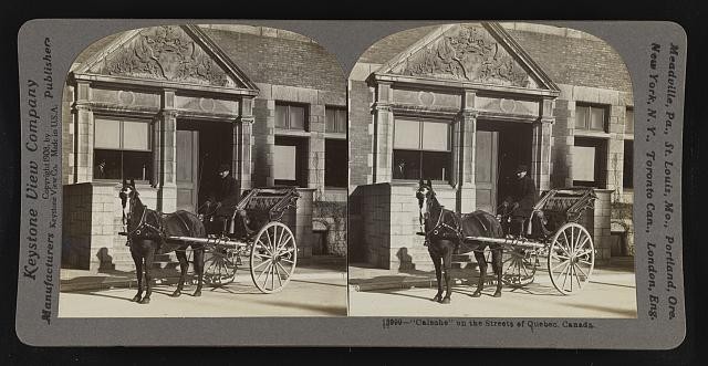Photo:Quebec City Quebec Canada 1900s Caleohe Horse Carriage Street Scene