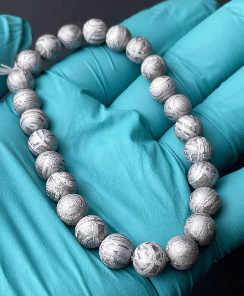 8mm Aletai iron meteorite Bracelet Circular 25Pieces bead Meteorite bracelet