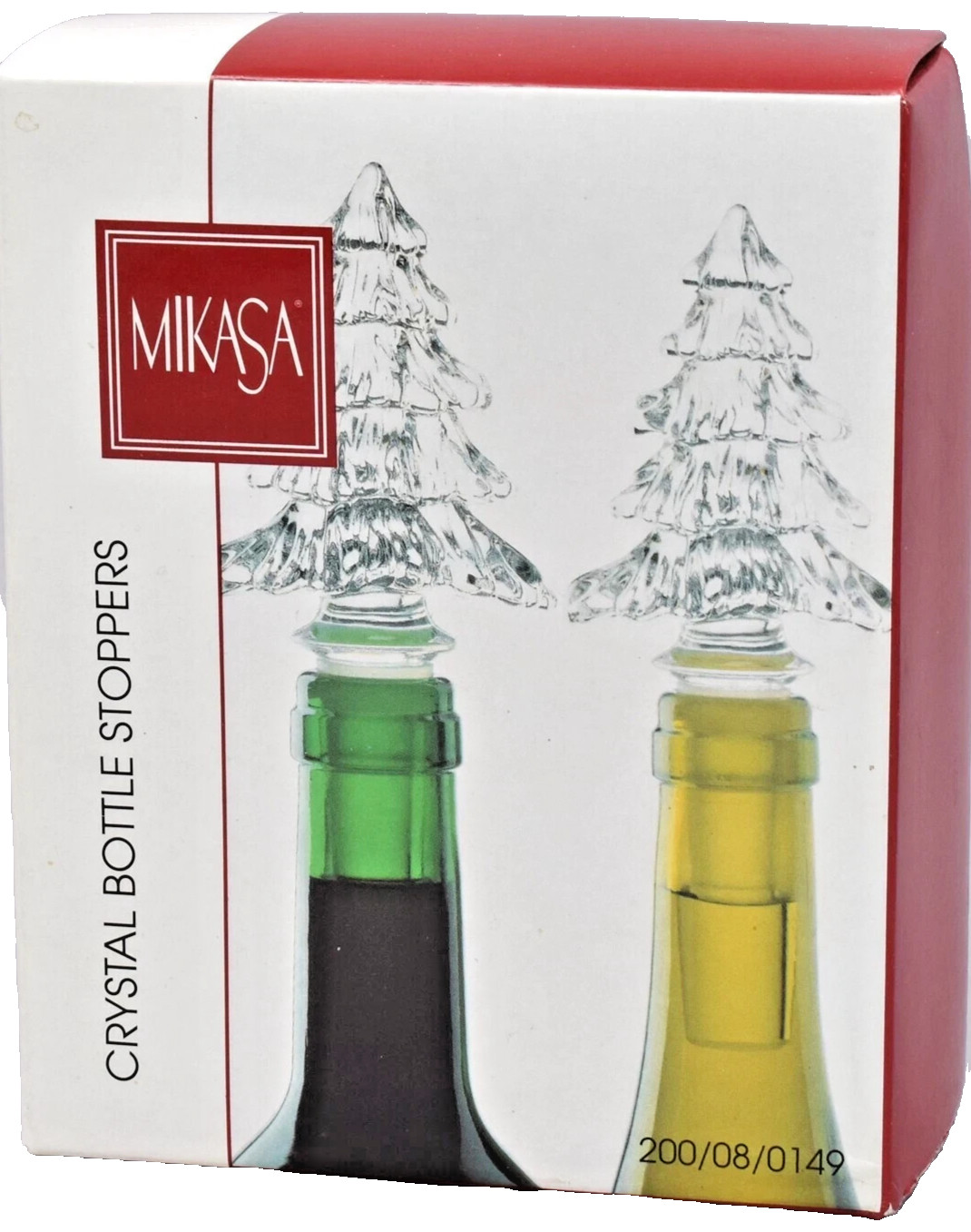Mikasa Crystal Bottle Stoppers - Pair of Christmas Trees - Original Box