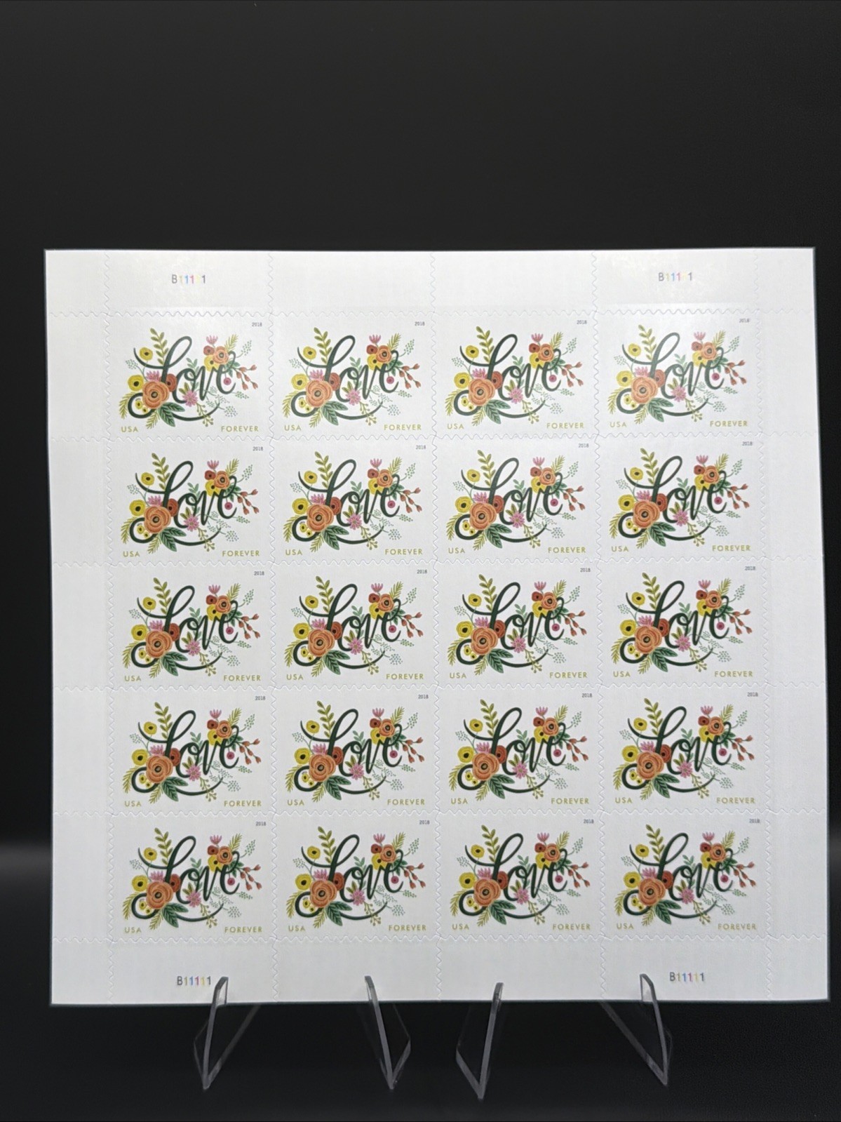 2018 USPS Forever Stamp Love Flourishes Sheet of 20 Collectible Stamps