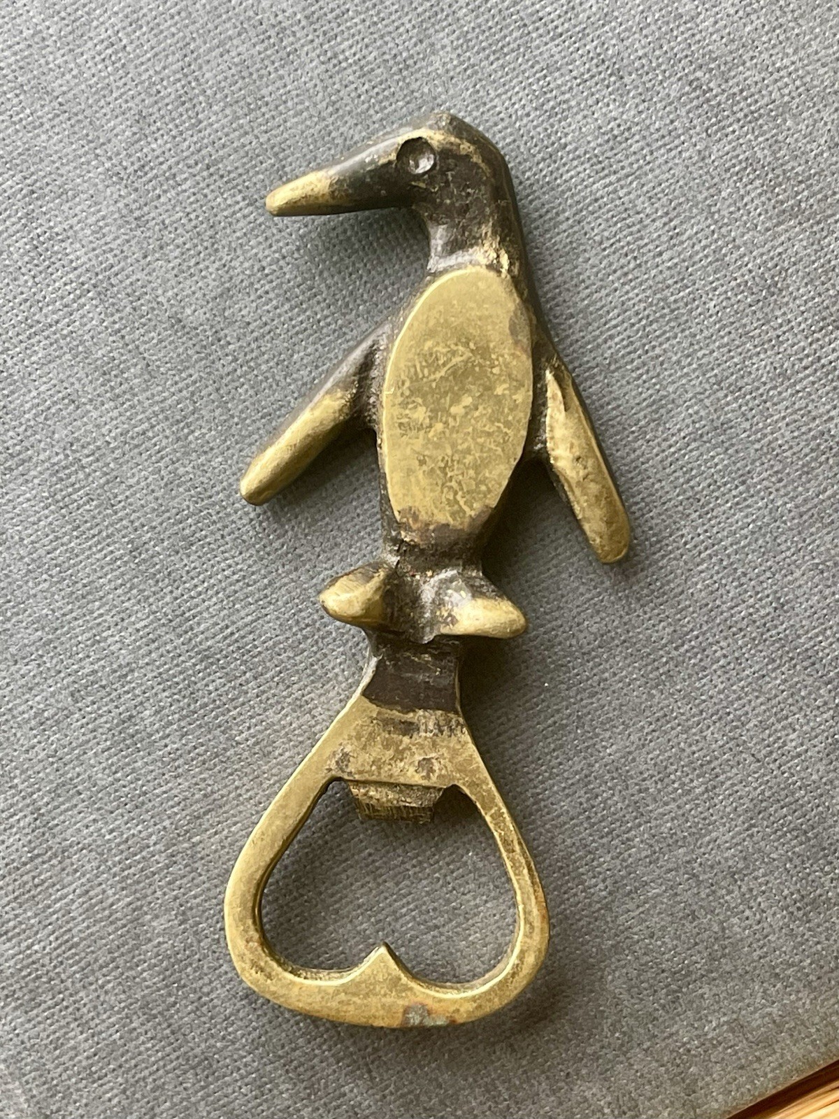 Vintage Walter Bosse Brass Penguin Cap Lifter Bottle Opener MCM 60s Vienna Herta