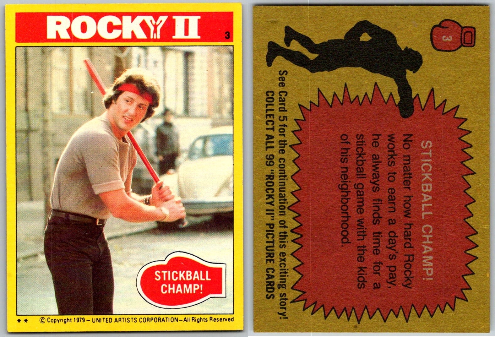 1979 Topps Rocky II Movie Cards - Sylvester Stallone - Complete Your Set -U Pick
