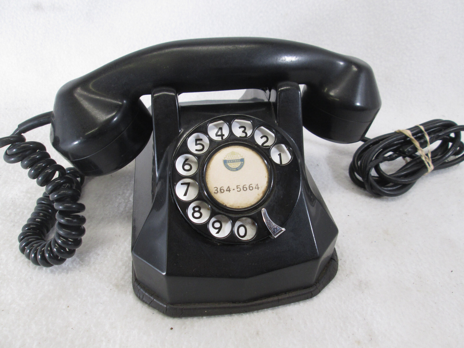 Vintage 1940\'s Automatic Electric Monophone black Rotary Dial desk telephone