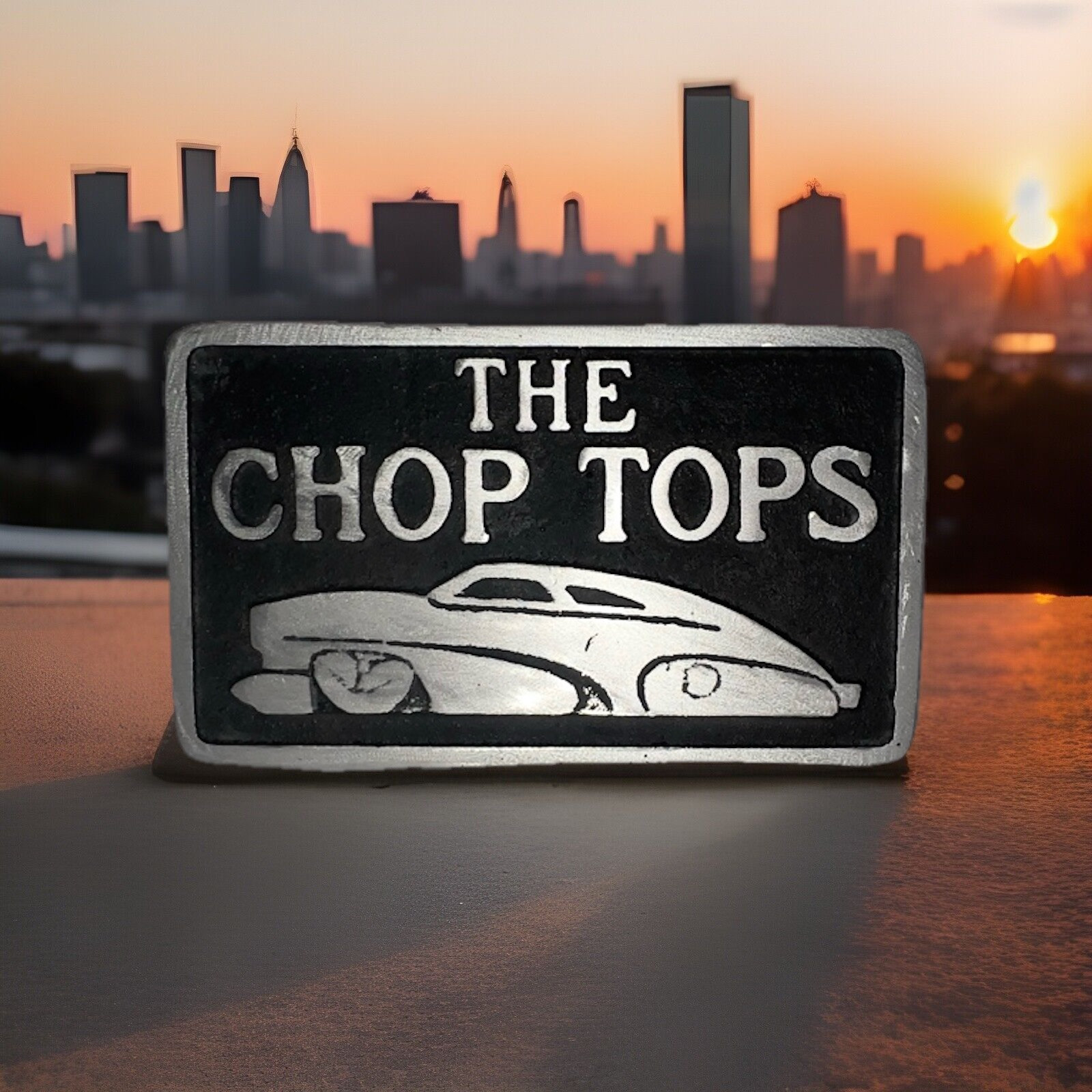 Cast Aluminum THE CHOP TOPS RARE Car Club Plaque Collectable Nostalgia ￼