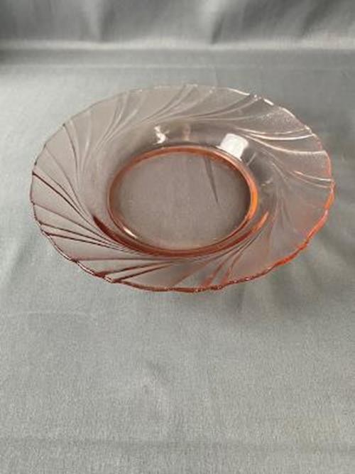 Vintage Arcoroc Pink French Glass Shallow Bowl Made in France jl