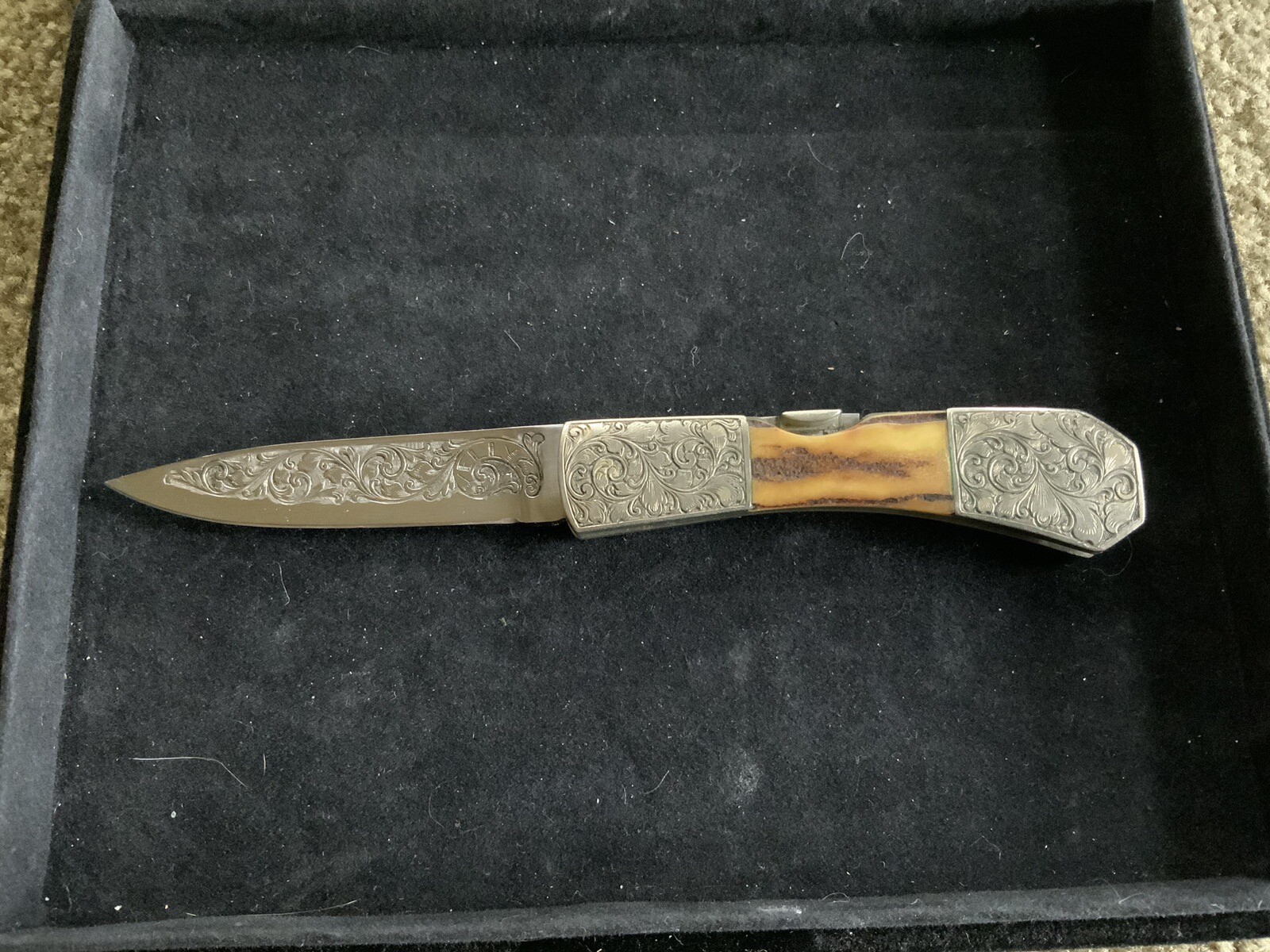 Rare Custom Pocket Knife Engraved By Lance Kelly Includes 4 Hand Written Letters