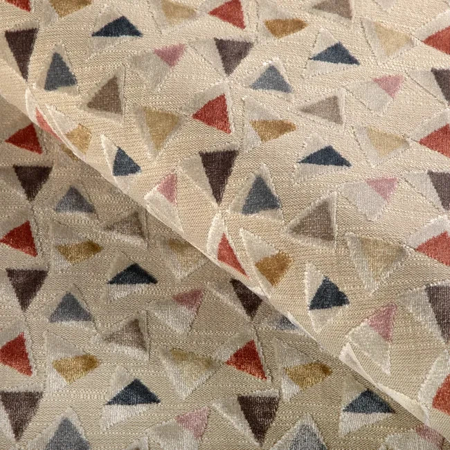 Kravet Modern Triangle Cut Velvet Fabric- Trio Tango / Mirage 1.85 yds 36887.516
