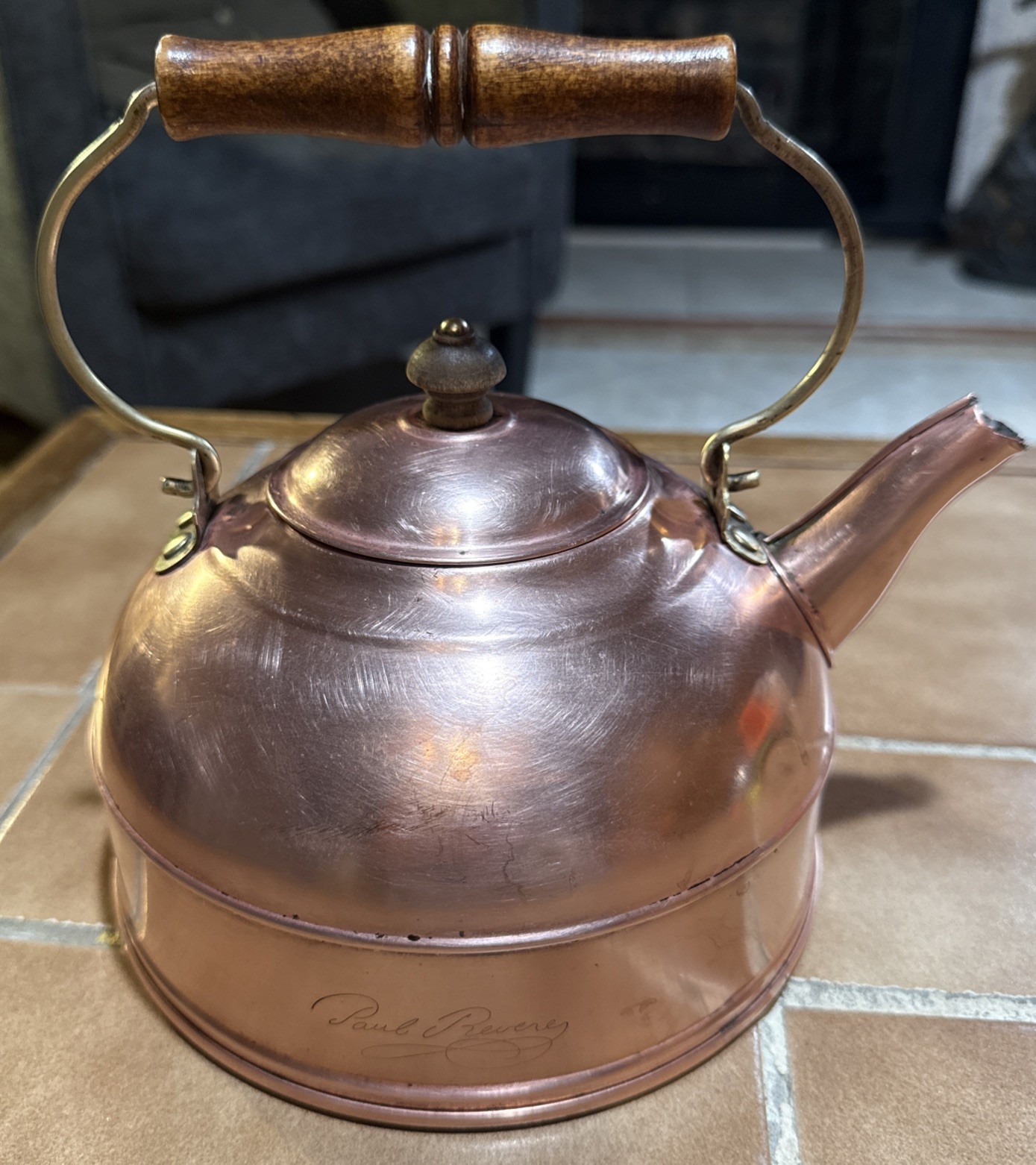 RARE Revere Ware Colonial 2-Quart Solid Copper Tea Kettle Open Box 2252-2 RARE Revere Ware Colonial 2-Quart Solid Copper Tea Kettle Open Box 2252-2