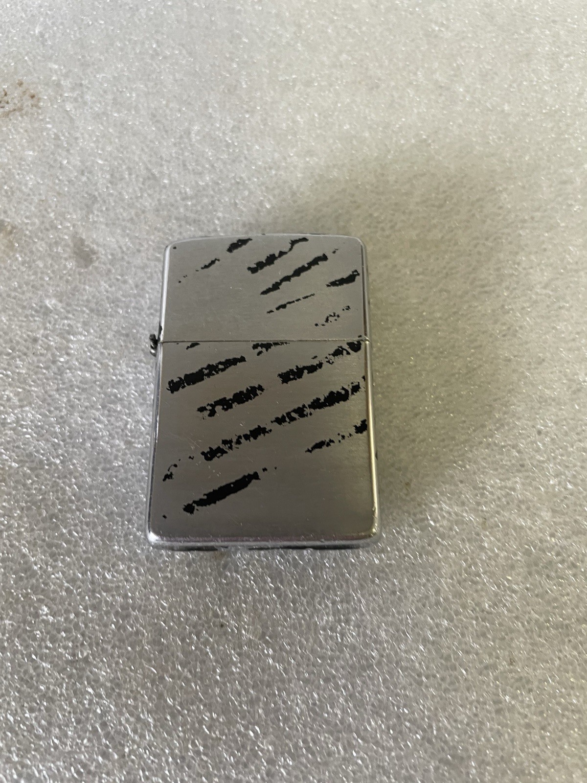 Vtg  1986 Brushed Chrome and black stripe Viietnam Era Zorro Zippo Lighter  READ