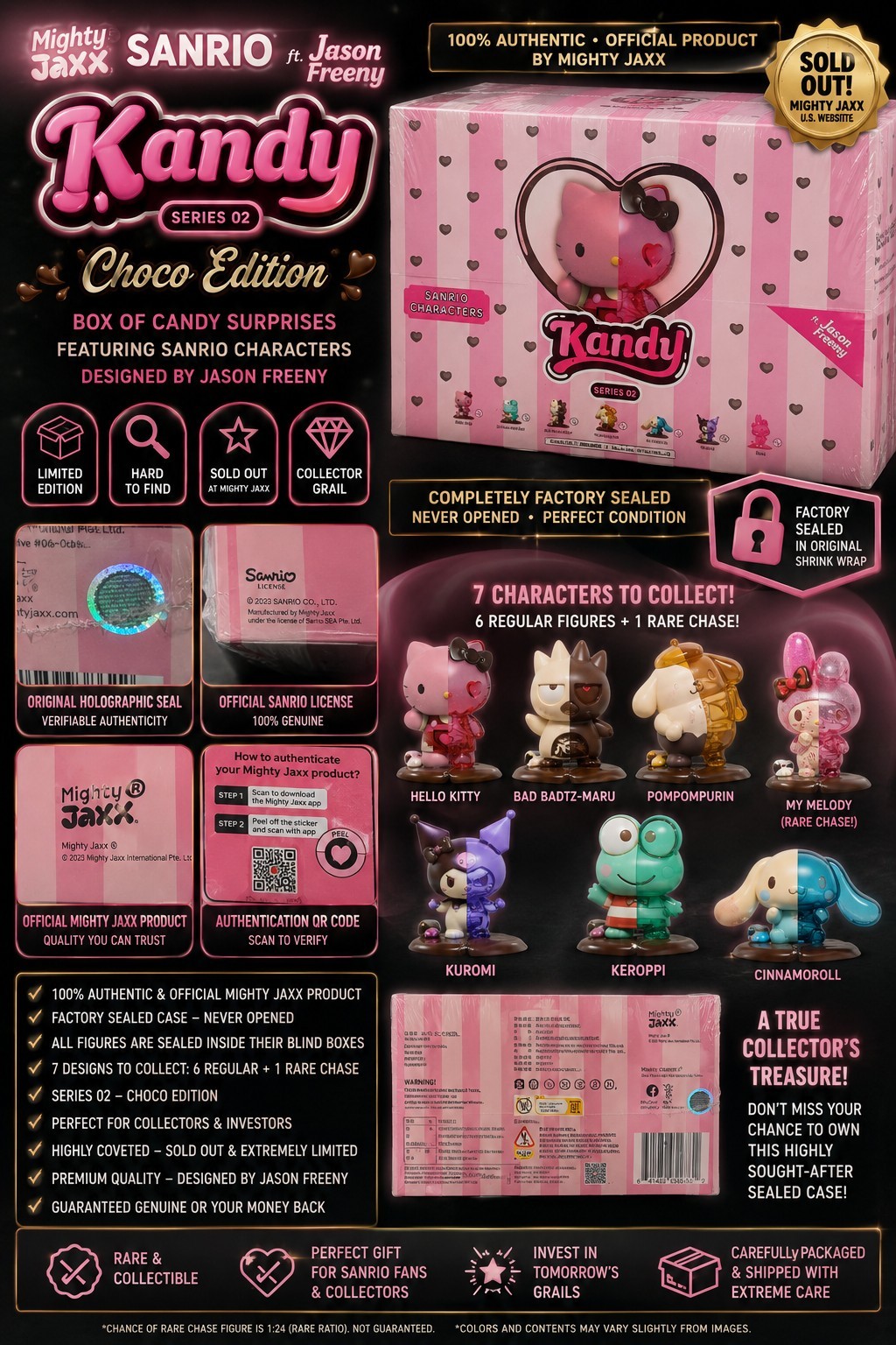 Kandy Mighty Jaxx Series 2 Coco Jason Freeny Sealed Case Secret Chase Figure