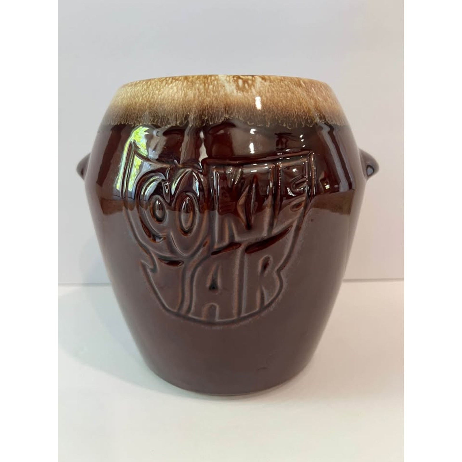 Vintage McCoy Brown Drip Glazed Cookie Jar 7024